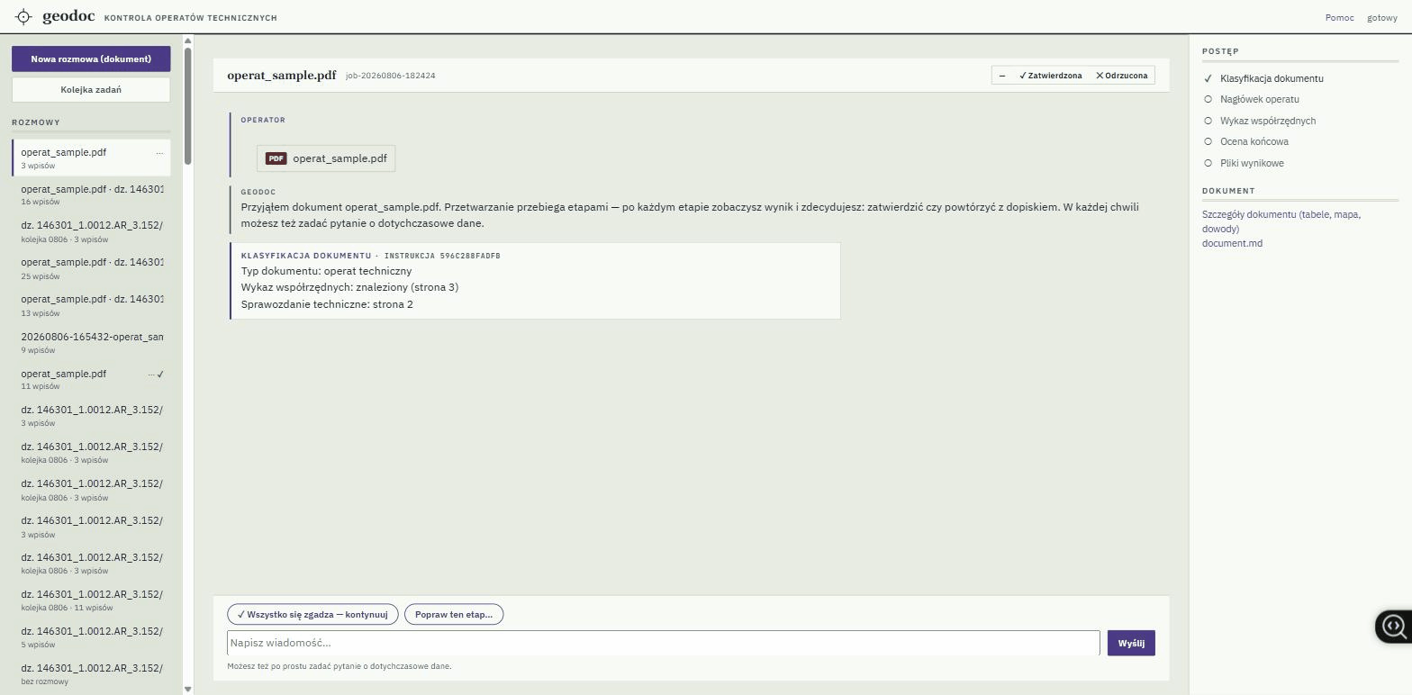 geodoc · nagranie z działającego programu